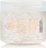 A clear product shot of a clear styling gel in a clear plastic container, with text labels in English, Spanish, and French. Produktbild-Vorschau