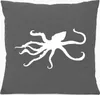 Huuraa Kissen Oktopus Silhouette 40x40cm mit Füllung Steel Produktbild-Vorschau 1