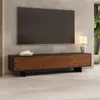 Lowboard ARTO 184 cm, Schwarz/Kastanie Finish – moderne TV Produktbild-Vorschau 2