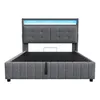 Flieks Lit hydraulique rembourré 160x200cm avec USB & LED, Voir les images du produit 7