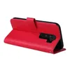 A red flip case for a smartphone is shown from the side, open. Produktbild-Vorschau
