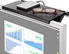 A shelf attached to the top of a computer monitor, holding a hard drive and a pair of glasses. Produktbild-Vorschau