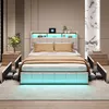 Lit 180x200 LED sommier et 2 USB, Type-C, lit double Voir les images du produit 2