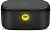 A black portable wireless speaker with a yellow illuminated control dial. Anteprima dell’immagine prodotto