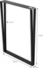 A black metal table leg frame with dimensions indicated. Náhled obrázku produktu