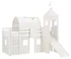 Homestyle4u Hochbett 90x200 Kinder Weiß mit Tunnel und Turm Produktbild-Vorschau 26