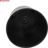 The image shows the bottom view of a black round planter pot. Produktbild-Vorschau