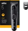 A Braun Series 5 hair clipper and its packaging are shown, along with an accessory comb. Podgląd zdjęcia produktu