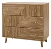 CALICOSY - Commode 3 tiroirs façades lamellées EDEN Voir les images du produit 3