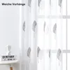 2er Set Vorhänge Transparent Voile Blattmuster Gardinen mit Produktbild-Vorschau 3