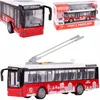 Grande autobus urbano rosso con porte apribili, suoni e Anteprima dell’immagine prodotto 1