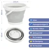 Falteimer 5l grau weiß Ø25x6cm Kunststoff Eimer faltbar Produktbild-Vorschau 2