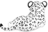 A plush toy leopard lying down, viewed from the back. Náhľad obrázku produktu