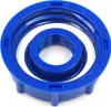 A blue plastic adapter with internal threading on a white background. Produktbild-Vorschau