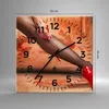 Wanduhr - Quadrat - Glasuhr - Bein Strumpf Mode Ferse - Produktbild-Vorschau 3