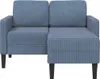vidaXL Divano 2 posti con chaise longue a L blu 125 cm lino Anteprima dell’immagine prodotto 2