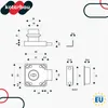 Technical drawing with dimensions of a furniture lock. Anteprima dell’immagine prodotto