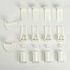 A collection of white plastic components for blinds or shades, arranged neatly on a white background. Produktbild-Vorschau