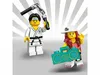 Two Lego minifigures, one dressed as a martial artist with nunchucks and the other as a dancer with a boombox, against a stylized background. Produktbild-Vorschau