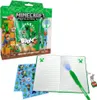 A Minecraft-themed stationery set, including a diary, pens, and stickers, is displayed. Voir les images du produit