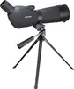 A black Bresser Spektiv 20-60x60 Zoom telescope is mounted on a black tripod, photographed against a white background. Produktbild-Vorschau