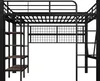 Hochbett 140x200 cm Metallbett mit LED-Beleuchtung Stauraum Produktbild-Vorschau 12
