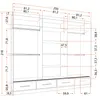 Schwebetürenschrank Kleiderschrank Schrank 250 cm Weiß/Weiß Produktbild-Vorschau 4
