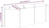 A diagram showing the dimensions of an oval-shaped object, likely a planter or a similar item, with measurements indicated in centimeters and inches. Produktbild-Vorschau