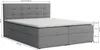 A diagram of a boxspring bed with dimensions indicated. Voir les images du produit