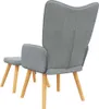 vidaXL Relaxsessel mit Hocker Hellgrau Stoff Produktbild-Vorschau 4