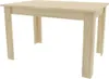 A light brown wooden table with four legs, shown from a low angle against a white background. Voir les images du produit