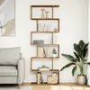 vidaXL Libreria divisoria 6 ripiani rovere artigianale Anteprima dell’immagine prodotto 3