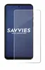 A screen protector is placed over a smartphone screen. Produktbild-Vorschau