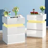 2x Nachttisch,Nachtschrank mit LED Licht,Nachtkommode mit 3 Produktbild-Vorschau 2