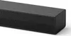 A close-up, angled view of a black LG soundbar. Voir les images du produit