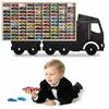 Modellauto-Regal für 80 Autos 1:64 – Wandregal & Setzkasten für Spielzeugautos, Lkw-Motiv, Schwarz, Birken-Sperrholz – mit Modellautos an der Wand Produktbild-Vorschau