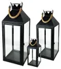3er Laternen mit Seilgriffen Set Schwarz 25/40/51cm Produktbild-Vorschau 1