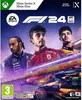 Cover art for the F1 24 video game, featuring three Formula 1 drivers and race cars. Podgląd zdjęcia produktu