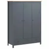 vidaXL Armadio a 3 ante Hill grey 127x50x170 cm in legno di Anteprima dell’immagine prodotto 5