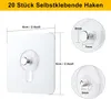 20 Stück Bilderhaken Selbstklebend, Transparent Klebehaken Produktbild-Vorschau 2