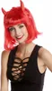 WIG ME UP Perücke Teufelin Bob rot Hörner 91421-ZA13 Produktbild-Vorschau 1