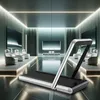 A futuristic, modern room with large screens and comfortable seating, featuring a treadmill in the foreground. Anteprima dell’immagine prodotto