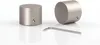 Two cylindrical metal caps and an Allen wrench on a white background. Produktbild-Vorschau