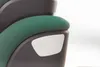 A close-up view of a green and gray child car seat, showing a white "i-Size" label. Podgląd zdjęcia produktu