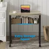 Klappbarer Schreibtisch 63 cm mit Rollen Sandeiche Produktbild-Vorschau 6