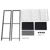 The image shows the disassembled parts of a kitchen cart or shelving unit, laid out on a white background. Náhled obrázku produktu