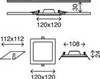Technical drawings and dimensions of an LED recessed light. Produktbild-Vorschau