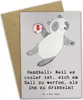 Mr. & Mrs. Panda Klappkarte Handball Action - Grau Pastell Produktbild-Vorschau 1