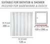 WENKO Tenda da doccia Anelli per vasca da bagno Uni Bianco Anteprima dell’immagine prodotto 4