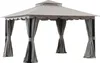 A gray gazebo with curtains is shown against a white background. Náhled obrázku produktu